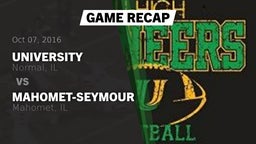 Recap: University  vs. Mahomet-Seymour  2016