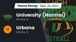 Recap: University (Normal)  vs. Urbana  2023