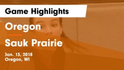 Oregon  vs Sauk Prairie  Game Highlights - Jan. 13, 2018