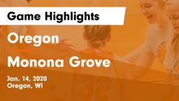 Oregon  vs Monona Grove  Game Highlights - Jan. 14, 2020