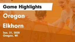 Oregon  vs Elkhorn  Game Highlights - Jan. 21, 2020