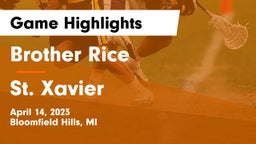 Brother Rice  vs St. Xavier  Game Highlights - April 14, 2023