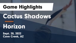 Cactus Shadows  vs Horizon  Game Highlights - Sept. 28, 2022
