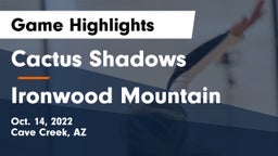 Cactus Shadows  vs Ironwood Mountain Game Highlights - Oct. 14, 2022