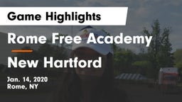 Rome Free Academy  vs New Hartford  Game Highlights - Jan. 14, 2020