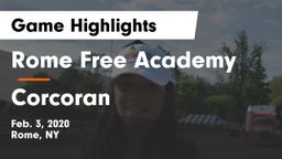 Rome Free Academy  vs Corcoran  Game Highlights - Feb. 3, 2020