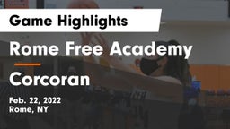 Rome Free Academy  vs Corcoran  Game Highlights - Feb. 22, 2022