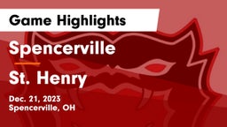Spencerville  vs St. Henry  Game Highlights - Dec. 21, 2023