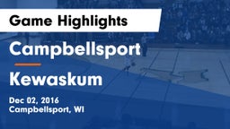 Campbellsport  vs Kewaskum  Game Highlights - Dec 02, 2016
