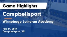 Campbellsport  vs Winnebago Lutheran Academy  Game Highlights - Feb 14, 2017
