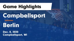 Campbellsport  vs Berlin  Game Highlights - Dec. 8, 2020