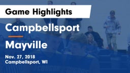 Campbellsport  vs Mayville  Game Highlights - Nov. 27, 2018