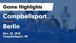 Campbellsport  vs Berlin  Game Highlights - Nov. 30, 2018