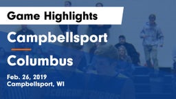 Campbellsport  vs Columbus  Game Highlights - Feb. 26, 2019