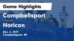 Campbellsport  vs Horicon  Game Highlights - Dec. 3, 2019