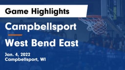Campbellsport  vs West Bend East  Game Highlights - Jan. 4, 2022