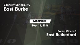 Matchup: East Burke High vs. East Rutherford  2016