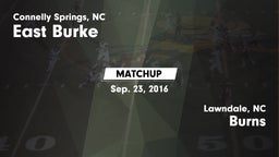 Matchup: East Burke High vs. Burns  2016