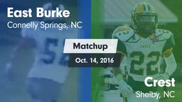 Matchup: East Burke High vs. Crest  2016