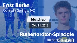 Matchup: East Burke High vs. Rutherfordton-Spindale Central  2016