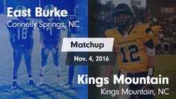 Matchup: East Burke High vs. Kings Mountain  2016