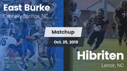 Matchup: East Burke High vs. Hibriten  2019