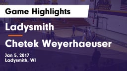 Ladysmith  vs Chetek Weyerhaeuser  Game Highlights - Jan 5, 2017
