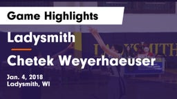 Ladysmith  vs Chetek Weyerhaeuser  Game Highlights - Jan. 4, 2018