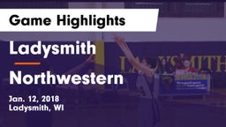 Ladysmith  vs Northwestern  Game Highlights - Jan. 12, 2018