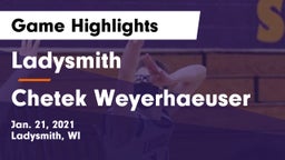 Ladysmith  vs Chetek Weyerhaeuser  Game Highlights - Jan. 21, 2021