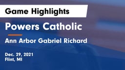 Powers Catholic  vs Ann Arbor Gabriel Richard  Game Highlights - Dec. 29, 2021