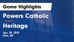 Powers Catholic  vs Heritage  Game Highlights - Jan. 28, 2022