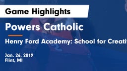 Powers Catholic  vs Henry Ford Academy: School for Creative Studies  Game Highlights - Jan. 26, 2019
