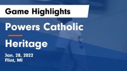 Powers Catholic  vs Heritage  Game Highlights - Jan. 28, 2022