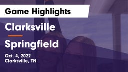 Clarksville  vs Springfield  Game Highlights - Oct. 4, 2022