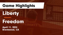 Liberty  vs Freedom Game Highlights - April 11, 2024