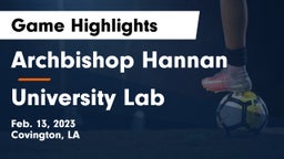 Archbishop Hannan  vs University Lab  Game Highlights - Feb. 13, 2023