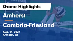 Amherst  vs Cambria-Friesland  Game Highlights - Aug. 24, 2022