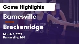 Barnesville  vs Breckenridge  Game Highlights - March 5, 2021
