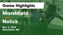 Marshfield  vs Natick Game Highlights - Nov. 3, 2018