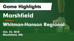 Marshfield  vs Whitman-Hanson Regional  Game Highlights - Oct. 24, 2018