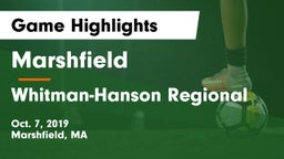 Marshfield  vs Whitman-Hanson Regional  Game Highlights - Oct. 7, 2019