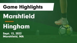Marshfield  vs Hingham  Game Highlights - Sept. 13, 2022