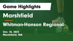 Marshfield  vs Whitman-Hanson Regional  Game Highlights - Oct. 18, 2022