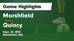 Marshfield  vs Quincy  Game Highlights - Sept. 28, 2023