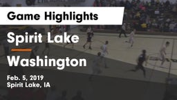 Spirit Lake  vs Washington  Game Highlights - Feb. 5, 2019