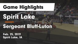 Spirit Lake  vs Sergeant Bluff-Luton  Game Highlights - Feb. 25, 2019