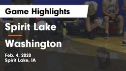 Spirit Lake  vs Washington  Game Highlights - Feb. 4, 2020