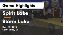 Spirit Lake  vs Storm Lake  Game Highlights - Dec. 15, 2020