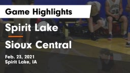 Spirit Lake  vs Sioux Central  Game Highlights - Feb. 23, 2021